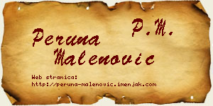 Peruna Malenović vizit kartica